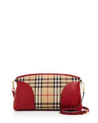 burberry chichester check & leather convertible clutch ebay